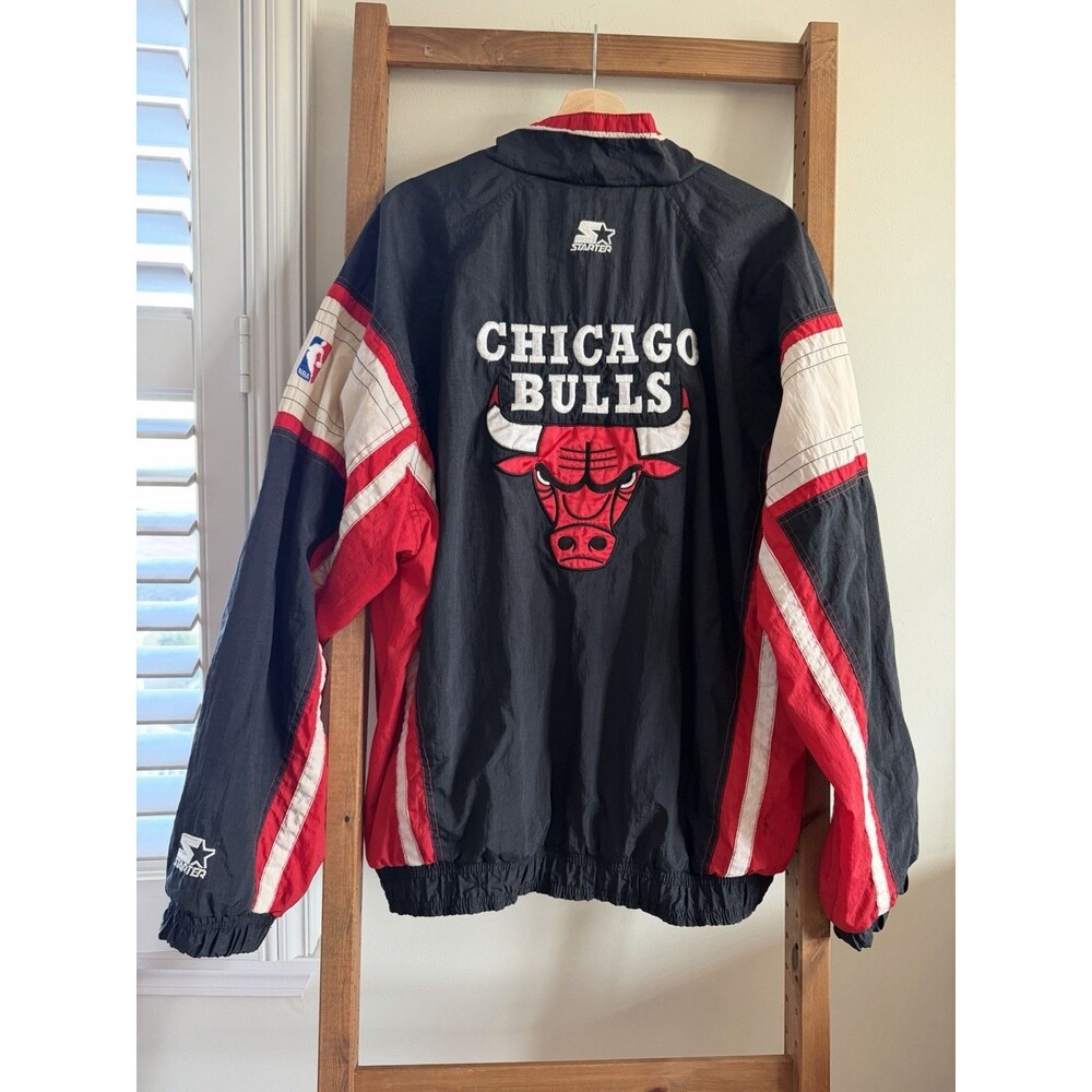 Vintage 90's Chicago Bulls Starter Windbreak Jacket Adult XL Jordan Full Zip
